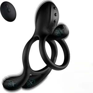 Vibrating Cock Ring para sa Mga Lalaki Remote Control Penis Ring Ejaculation Delay Chastity Cage Clitoris Stimulation Sex Toy para sa Mag-asawa