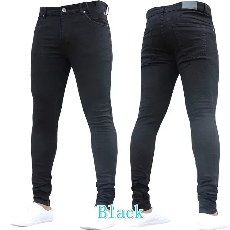 2026 Men's Casual Jeans Pantalon High Waist Zipper Stretch Jeans Panlalaking Slim Fit Pantalon Panlalaking Lapis na Pantalon Denim Skinny Jeans para sa Mga Lalaki