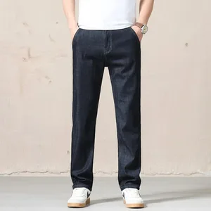 Ny forår Sommer Lyseblå mænds jeans Business Lige bomuld Sorte Casual Bukser Bukser til mænd Plus størrelse 28-40