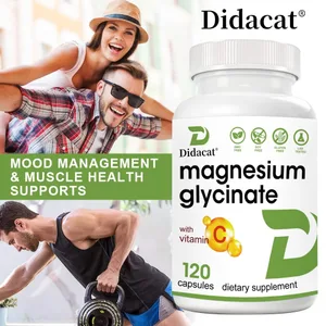 Glycinát hořečnatý 1000 Mg 120 vegetariánských tobolek – vysoce čištěný stopový minerál pro svalové klouby srdce a zdraví trávení