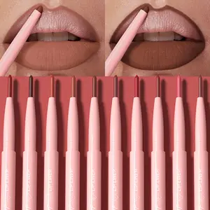 12 Colors Matte Red Brown Lipliner Pencil Waterproof Non-stick Cup Slim Lipstick Make Up Nude Pink Lip Liner Outline Lip Contour