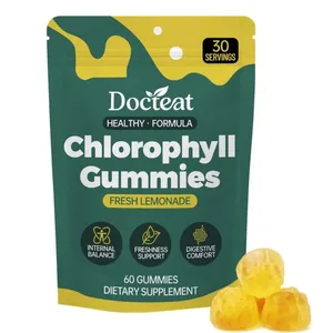 Docteat Chlorophyll Gummies Nước chanh Cân bằng dinh dưỡng đường ruột với Prebiotic Inulin và Apple Fiber Chăm sóc sức khỏe tiêu hóa 60 Gummies