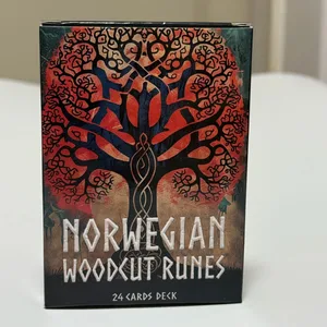 Norveç Gravür Runes Güverte 24 adet İngilizce Versiyon Elder Futhark Runes Oracle güverte