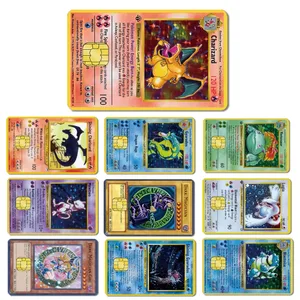 Anime Pokemon Pikachu Thẻ Tín Dụng Da 2.5D HD Dán Thẻ Decal Thẻ Mờ Phim Da Chip Nhỏ Chống Thấm Nước Miếng Dán Quà Tặng đồ Chơi