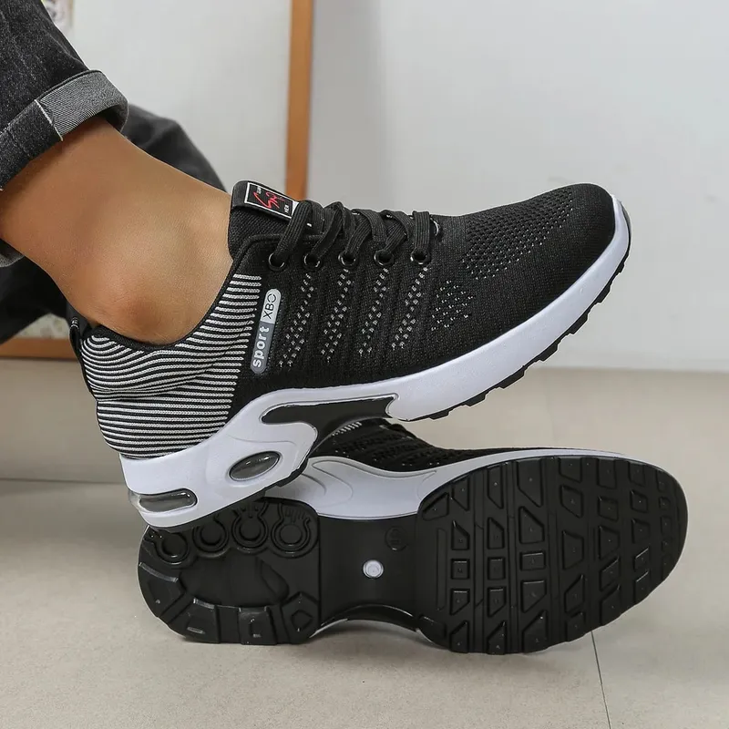 Men's Casual Sneakers Breathable Mesh Lace Up Versatile Lightweight Soft Sole Daily Walking Running Footwear For Outdoor Wear