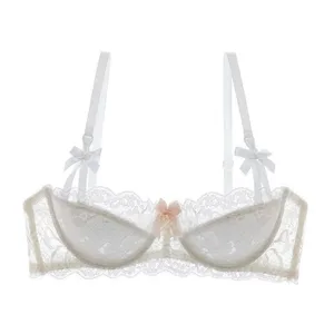 French Pure Passion rusetin muotoinen olkahihna Pitsi Seksikäs puolikuppi Push Up -rintaliivisarja Naisten ohuet alusvaatteet isorintainen pieni kuppi S-XL