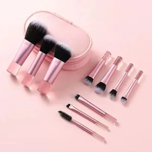 10-Piece Mini Makeup Brush Set with Bag Portable Travel Size Makeup Brush Available in Multiple Colors