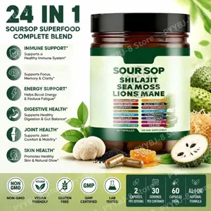 Kapsul Shilajit dan L-Arginine 60 Hitung dengan Fenugreek Kayu Manis Delima untuk Kesehatan Kekebalan Energi Dukungan Kesehatan Harian