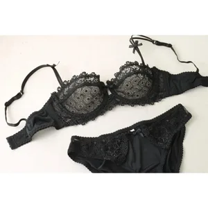 Women Summer White Lace Bra SetUltra‑Thin Breathable Mesh Sheer Sexy Deep V Push‑Up Comfortable Daily Lingerie Underwear Suit
