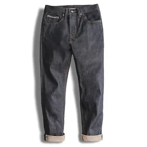 Maden retro 11.6oz algodão ourela jeans cru cônico ajuste regular jeans com zíper voar calças masculinas versáteis de alta qualidade
