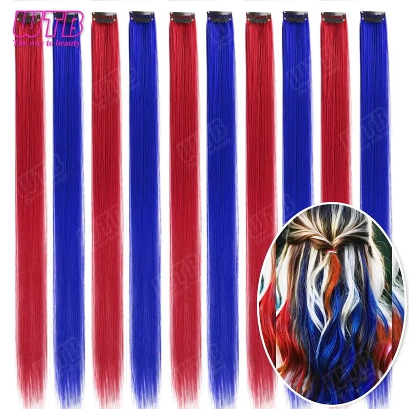WTB Colored Synthetic Hair Extensions with BB Clip Style Curly Hair Extensions Suitable for Women to Wear During Holidays Events