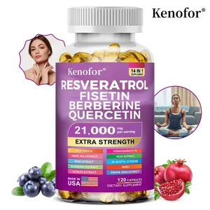 Resveratrol NAD Biji Anggur dan Kapsul Berberine Meningkatkan Imuniti Antioksidan Kesihatan Kardiovaskular Menggalakkan Kulit Licin