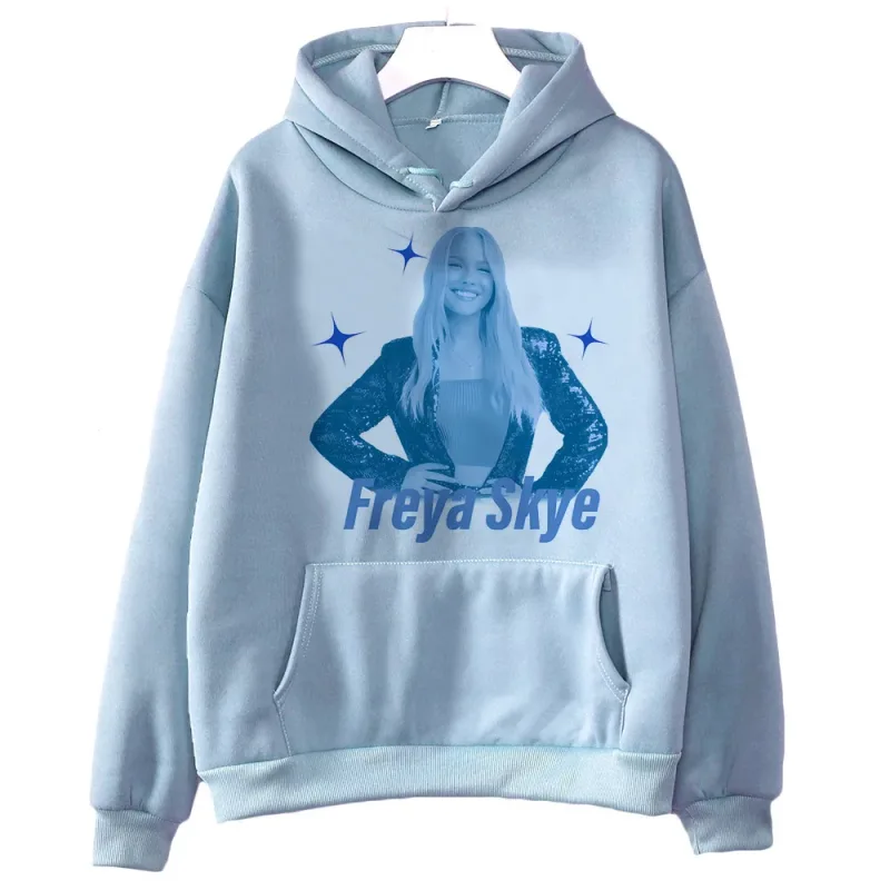 Freya Skye 2000 年代時尚連帽運動衫 - 女用寬鬆 - 男士版型。可愛核心。適合男性和女性。