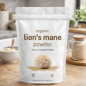 La polvere biologica di funghi criniera di leone sostiene la concentrazione del cervello, l'energia e la salute immunitaria, ideale per frullati e caffè, 454 g per confezione