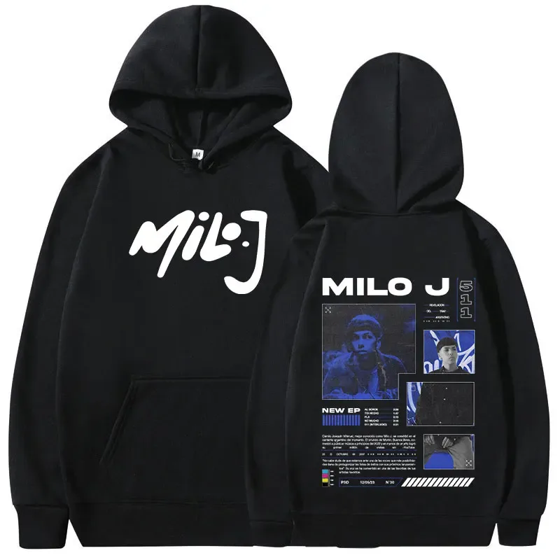 Rapper milo j 511 álbum merch hoodies roupas masculinas vintage hip hop moletom com capuz casual pullovers de grandes dimensões streetwear