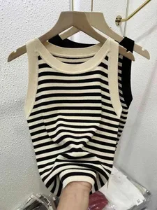 Débardeur rayé sans manches pour femmes, coupe cintrée, gilet bloquant les couleurs, décontracté, polyvalent, couche de Base, camisole, printemps été 2026