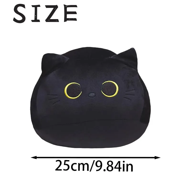 25cm Cute Black Cat Plush Toys Soft Skin-friendly Adorable Throw Pillows Fluffy Exquisite Household Ornaments Gifts For Friends