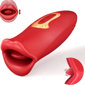 Women's G Spot Vibrator Dildo Tongue Licking Sucking Nipple & Clit Stimulator for Female Masturbation Real Feel Silicone Adult T