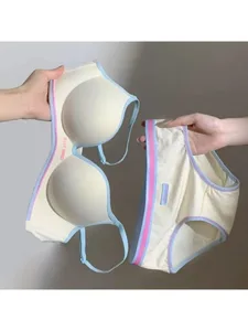 Push Up Seamless Bra para sa Maliit na Dibdib | Makukulay na Dopamine Padded Bralette | Comfort Lift & Sexy Look para sa Babae na Set ng Bra at Panty