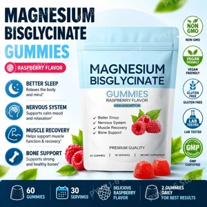 Magnesium Bisglycinate Gummies Support Daily Sleep Quality Help Maintain Nervous System Health Assist Muscle Recovery 60 Gummies