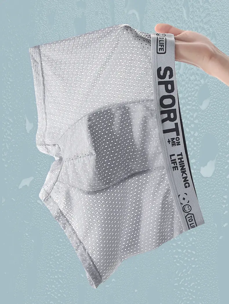 4pcs Summer Mesh Men Boxer Underwear Quick Dry Panties Man Boxer-briefs Breathable XL XXL 3XL 4XL Male Shorts Mens Undershorts