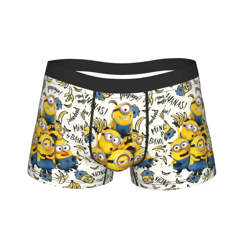 M-Minions Boxershorts 3D Pouch Underwear High Quality Customs Boxer Brief Comfortable Males Panties Plus Size