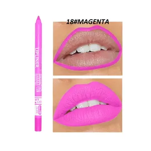 Creion de buze mat, 20 de culori, creion rezistent la apă, roșu maro natural, creion de buze Pro Machiaj Contur buze Ruj cu pigment înalt Cosmetic