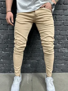 Herrejeans Casual Skinny Bukser Khaki Elasticitet Mode Denim Bukser Streetwear Mandlige Tøj Cowboy Slim Fit Pencil Bukser