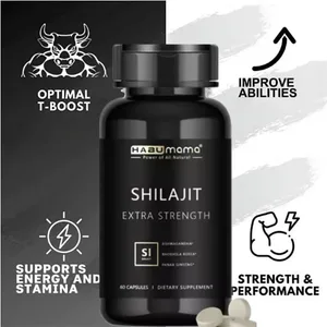 شیلاجیت ارگانیک مردانه | 60 کپسول | انرژی طبیعی + تقویت کننده استقامت | نیروی معدنی هیمالیا | فرمول مطالعه شده بالینی
