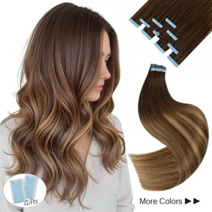 Tape In Hair Extensions Human Hair Skin Weft Remy Natural Tape in Extensions 40-50G/Συσκευασία Πλήρης Ταινία 12-24 ιντσών