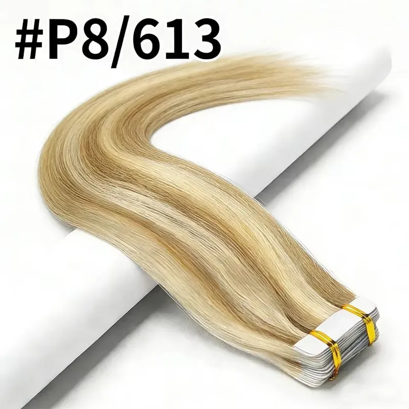 #2 Bone Straight Tape In Hair Extensions 50g/20pcs Skin Weft Invisible Tape In Human Hair Extensions 100% Human Hair For Woman