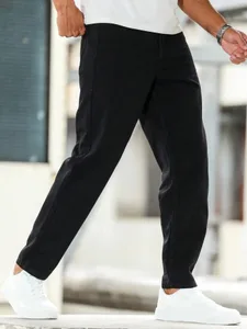 Ерлерге арналған қара жұқа джинсы шалбар Unisex Drip Y2k түпнұсқа заманауи джинсы шалбар Аксессуарлар немесе белдіктер жоқ