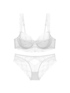 Mély dekoltázs Push Up melltartó csipke fehérnemű szett női megereszkedés elleni áttetsző komfort bralette minden méretű fehérnemű szexi és magabiztos