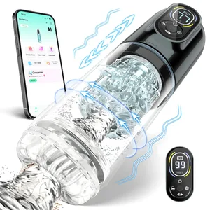 Masturbador masculino automático, bomba peniana, impulso rotativo, 9 modos de sucção vibratória, visual lcd de bolso, brinquedos sexuais adultos