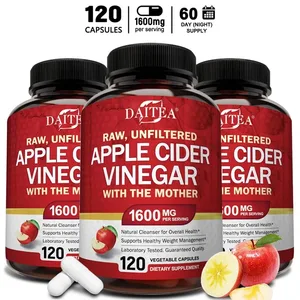 Apple Cider Vinegar 1600 mg with The Mother for Healthy Digestion Pagbaba ng Timbang at Enerhiya