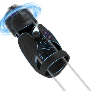 Masturbador masculí de pene d'entrenador de glands, vibrador de 10 modes + galls que es mouen, estimulador de gland, portàtil, butxaca, cony, penis, exercici, joguina sexual