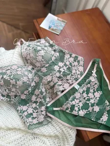 Sujetador Halter de encaje francés Sexy para verano, Bralette sin arrugas sin hilos para busto pequeño, parte de atrás bonita, conjunto de lencería S-XL MOYISU BC