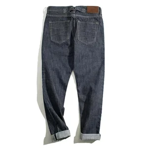 Maden vintage raw denim jeans para homens 14.8 oz jeans lavado reto cônico ajuste calças de cintura média calças casuais