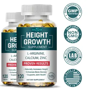 Suplemento de vitamina D de cálcio para crescimento de altura, cápsulas vegetarianas naturais aumentam a força óssea, promotor de altura, adultos e crianças
