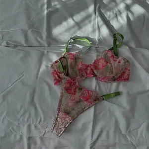 Clashing Sexy Flower Embroidery Lingerie