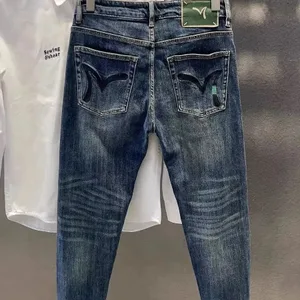 Herretøj Retro jeans Herre forår og sommer 2025 Nye high-end broderede bukser Små lige fødder Slanke trend mænd