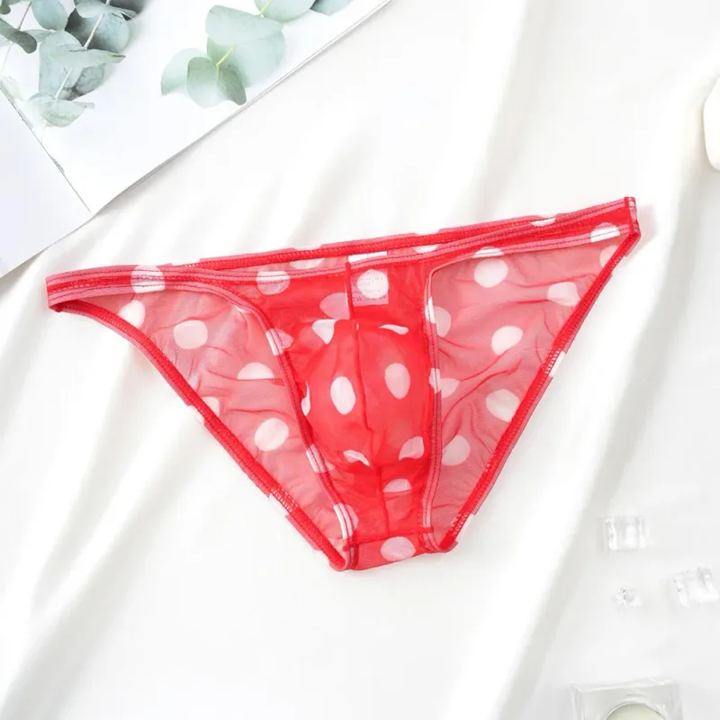 1pc Men Sexy Mesh Sheer Underwear Printed Brief Breathable Low Rise U Shape Pouch Panties Kumportableng Lingerie