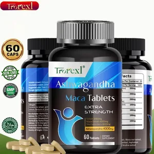 Ashwagandha Maca Tablets Suplemen Peningkatan Lelaki Tenaga & Daya Tahan Yang Dipertingkatkan Menggalakkan Sokongan Saiz Potensi Tertinggi