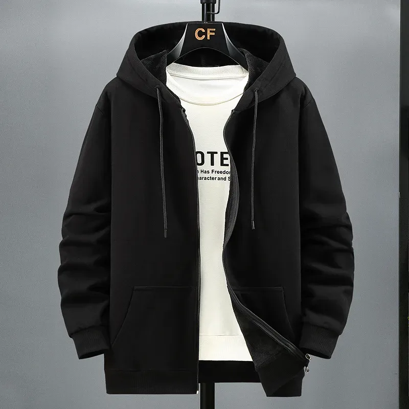 Nadměrná velikost 10XL 12XL Mikiny Pánské Podzim Zimní Fleece Mikiny s dlouhým rukávem Volné Běžné Sportovní Cardigany Mikiny na zip Kabáty s kapucí