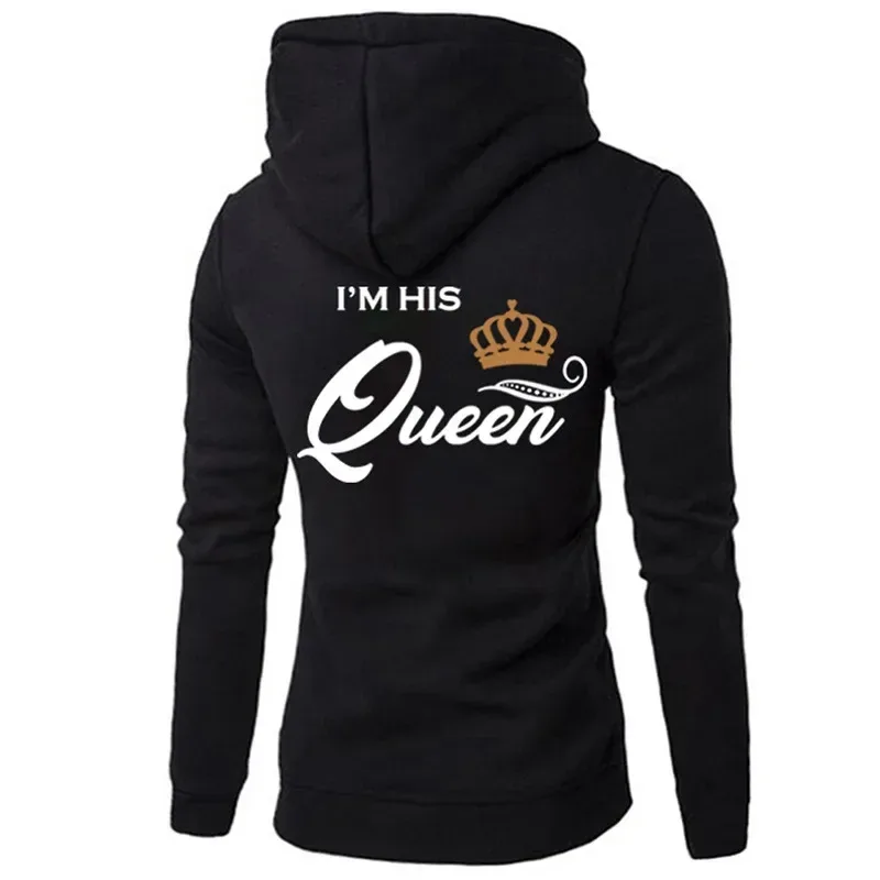 Hoodie Kekasih Raja atau Ratunya Bercetak Hoodie Pasangan Kaus Pecinta Pakaian Pria Wanita Kasual Fashion Harajuku