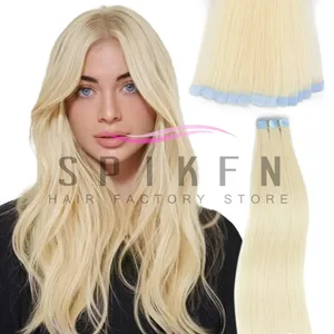 12 "-20" MINI TAPE Hair Extensions เครื่อง Remy Skin Weft กาวเทปผมธรรมชาติสีดำสีน้ำตาลสีบลอนด์ตรง 10pcs