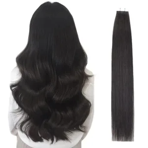 Φυσική Μαύρη Ταινία 18 ιντσών #1B In Human Hair Extensions Remy Silky Straight Skin Seamless Weft 20Pcs 50G Tape Ins Hair for Wedding Καθημερινή χρήση