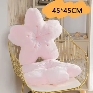 Kawaii 45 cm plysjpute Kirsebærblomst myk romdekorpute Rosa Tatami-pute Fotodekorasjoner