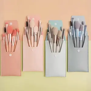 8Pcs Mini Macaron Soft Makeup Brushes Set Portable Beginner Beauty Tools for Blush Eyeshadow Complete Cosmetic Brush Kit