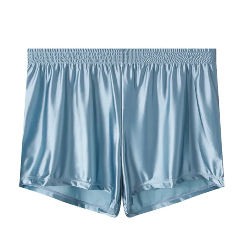 1 pz Uomini di Seta del Ghiaccio Liscia Solido Boxer Mutandine L-3XL di Grandi Dimensioni Allentato Degli Indumenti Da Notte Della Biancheria Intima Tronchi Senza Soluzione di Continuità Comodi Indumenti Da Notte